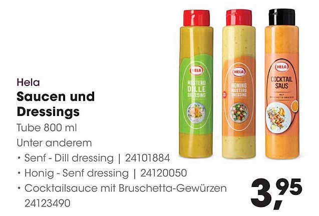 Hela Sauzen und Dressings 800 ml