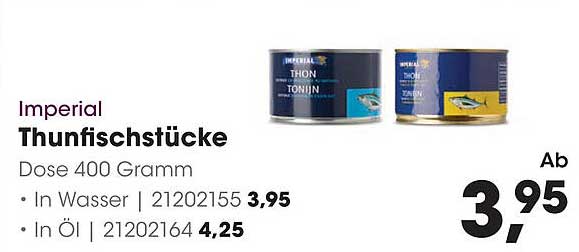 Imperial Thunfischstücke Dose 400 Gramm