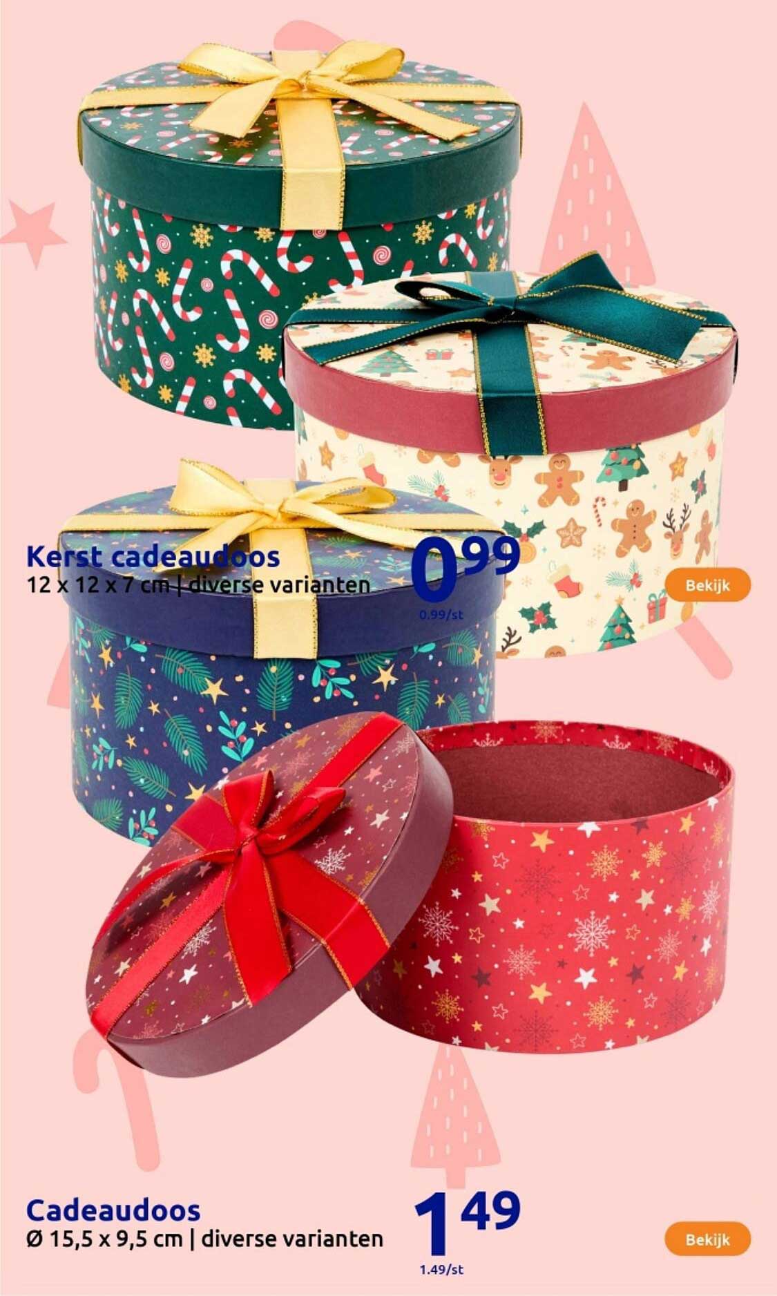 Kerst cadeau-doos 12 x 12 x 7 cm | diverse varianten