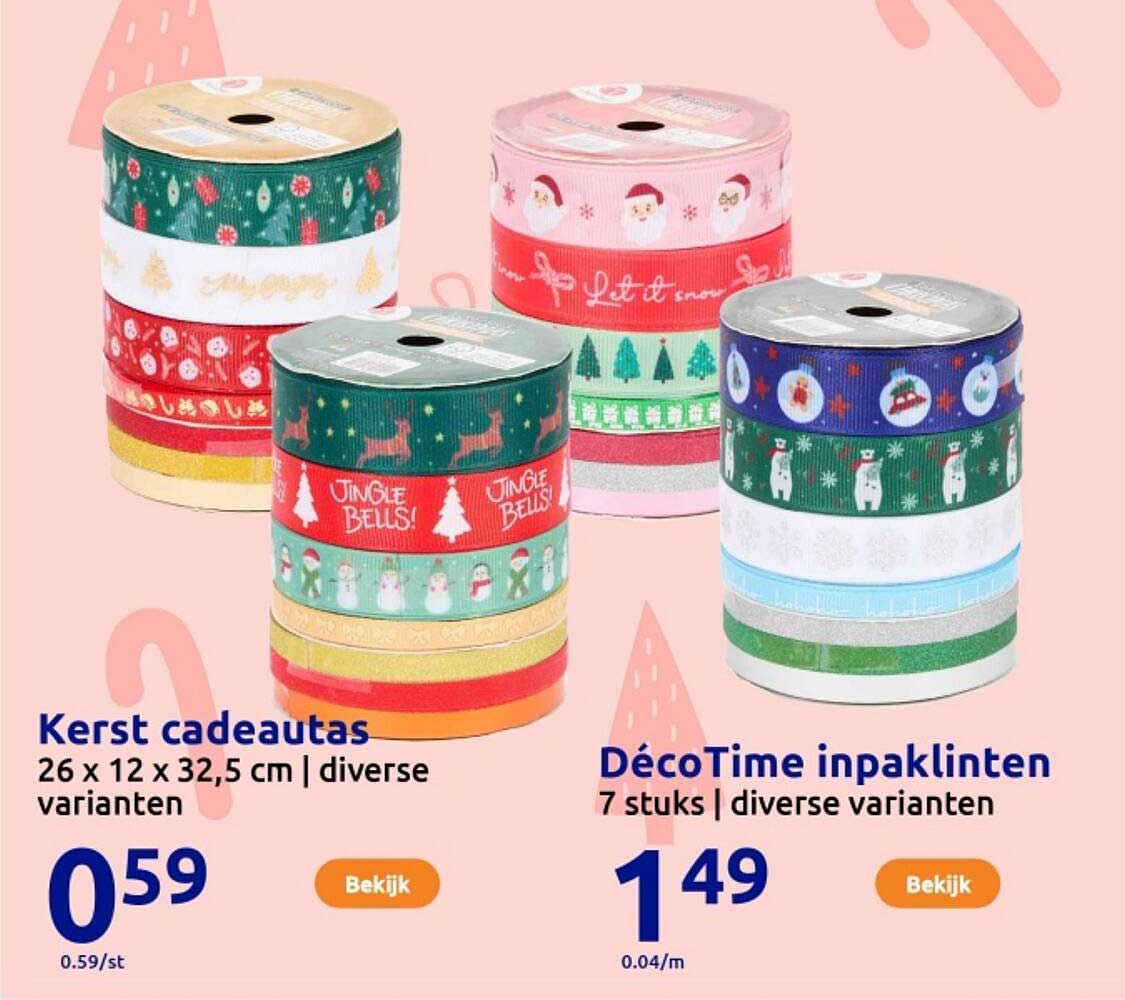 Kerst cadeautas 26 x 12 x 32,5 cm | diverse varianten