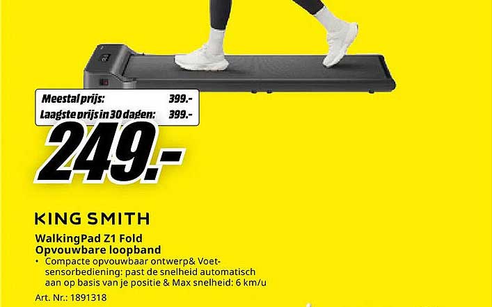 KING SMITH WalkingPad Z1 Fold Opvouwbare loopband