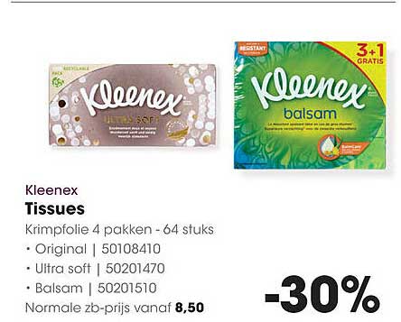 Kleenex Tissues 4 pakken -30%