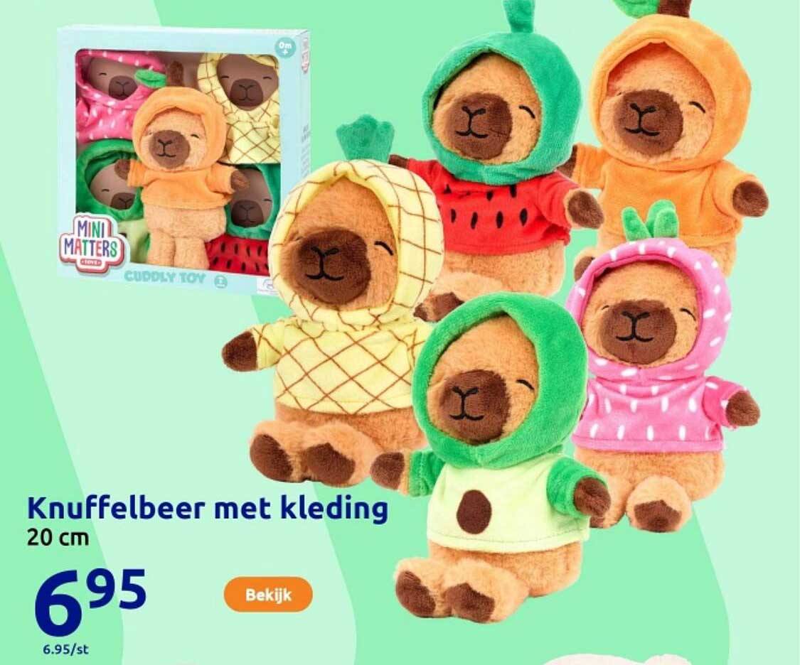 Knuffelbeer met kleding 20 cm
