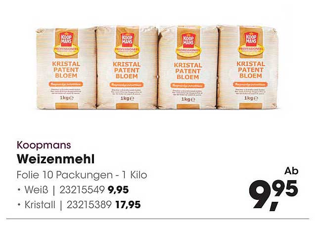Koopmans Weizenmehl Folie 10 Packungen - 1 Kilo