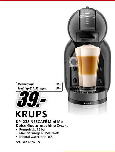 KRUPS KP1238 NESCAFÉ Mini Me Dolce Gusto-machine Zwart