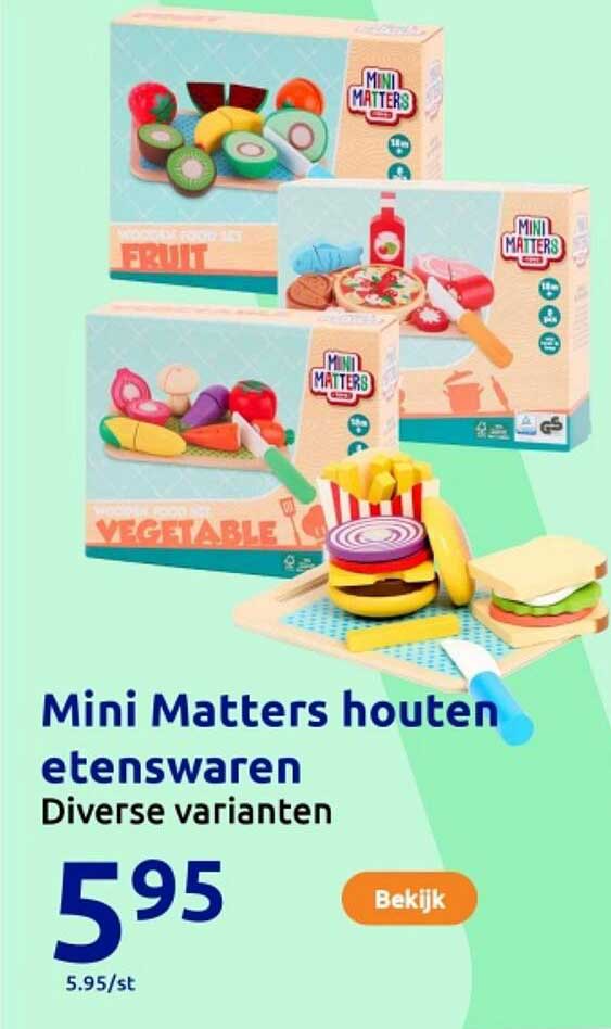 Mini Matters houten etenswaren Diverse varianten