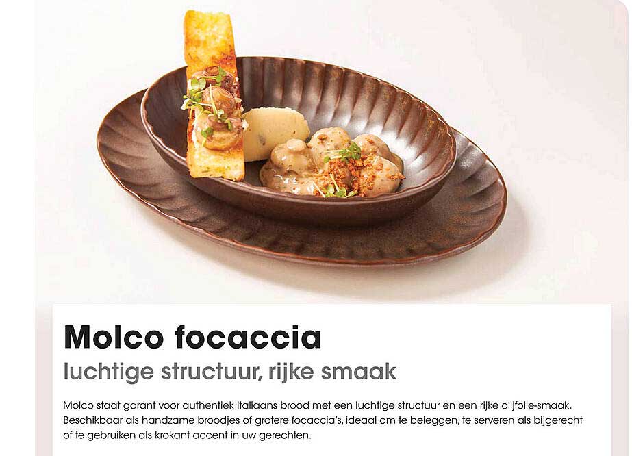 Molco focaccia - luchtige structuur, rijke smaak