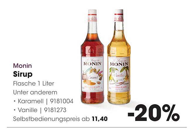 Monin Sirup 1 Liter - 20% korting