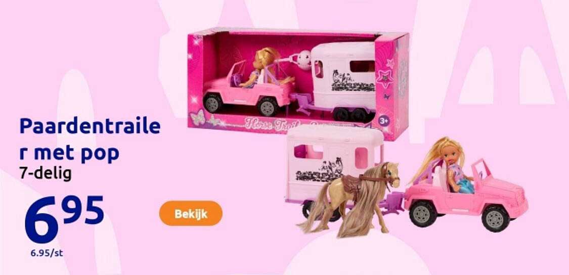 Paardentrailer met pop 7-delig