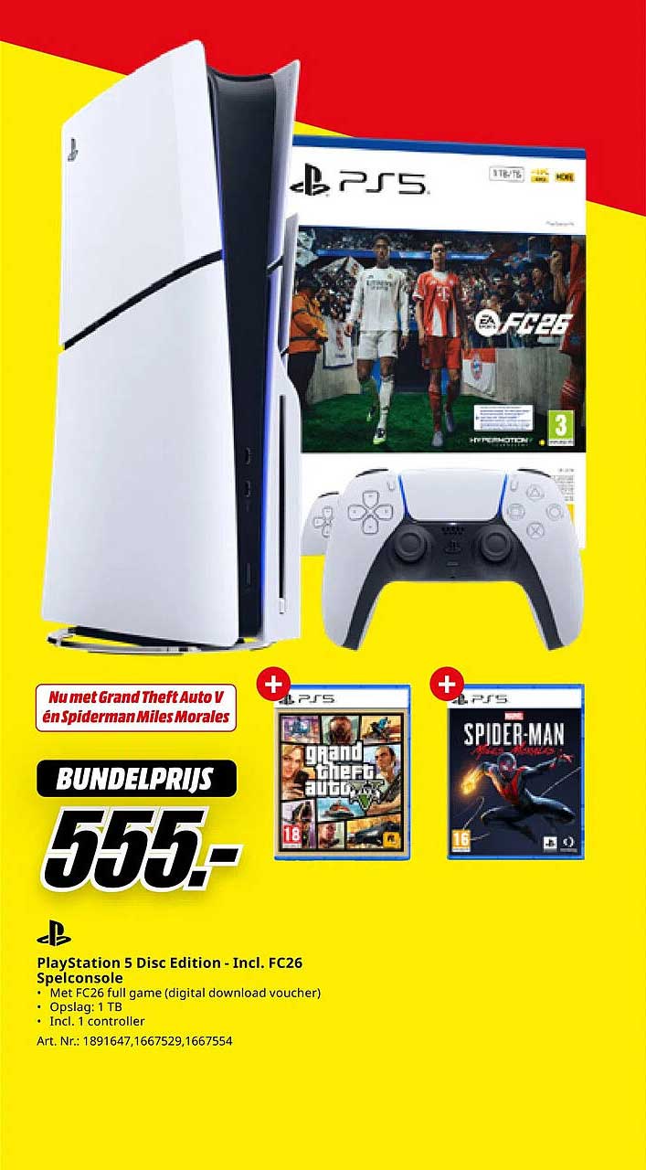 PlayStation 5 Disc Edition - Incl. FC26