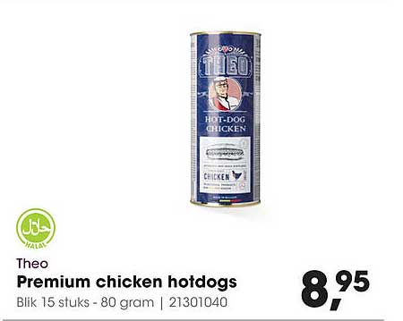 Premium chicken hotdogs