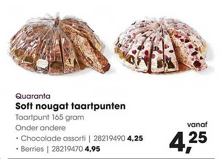 Quaranta Soft nougat taartpunten
