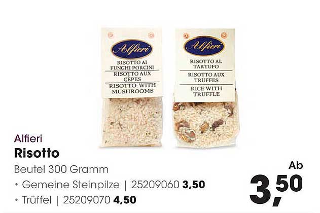 Risotto Al Funghi Porcini of Risotto Al Tartufo