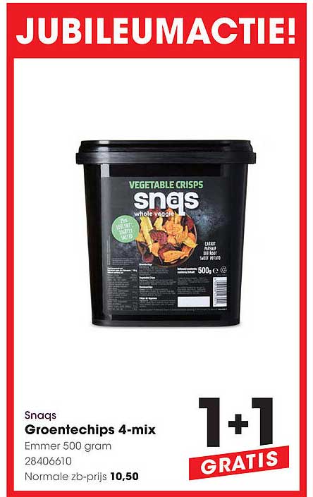 Snaqs Groentechips 4-mix Emmer 500 gram
