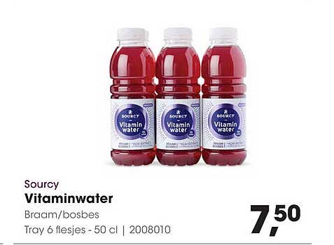 Sourcy Vitaminwater Braam/bosbes Tray 6 flesjes - 50 cl