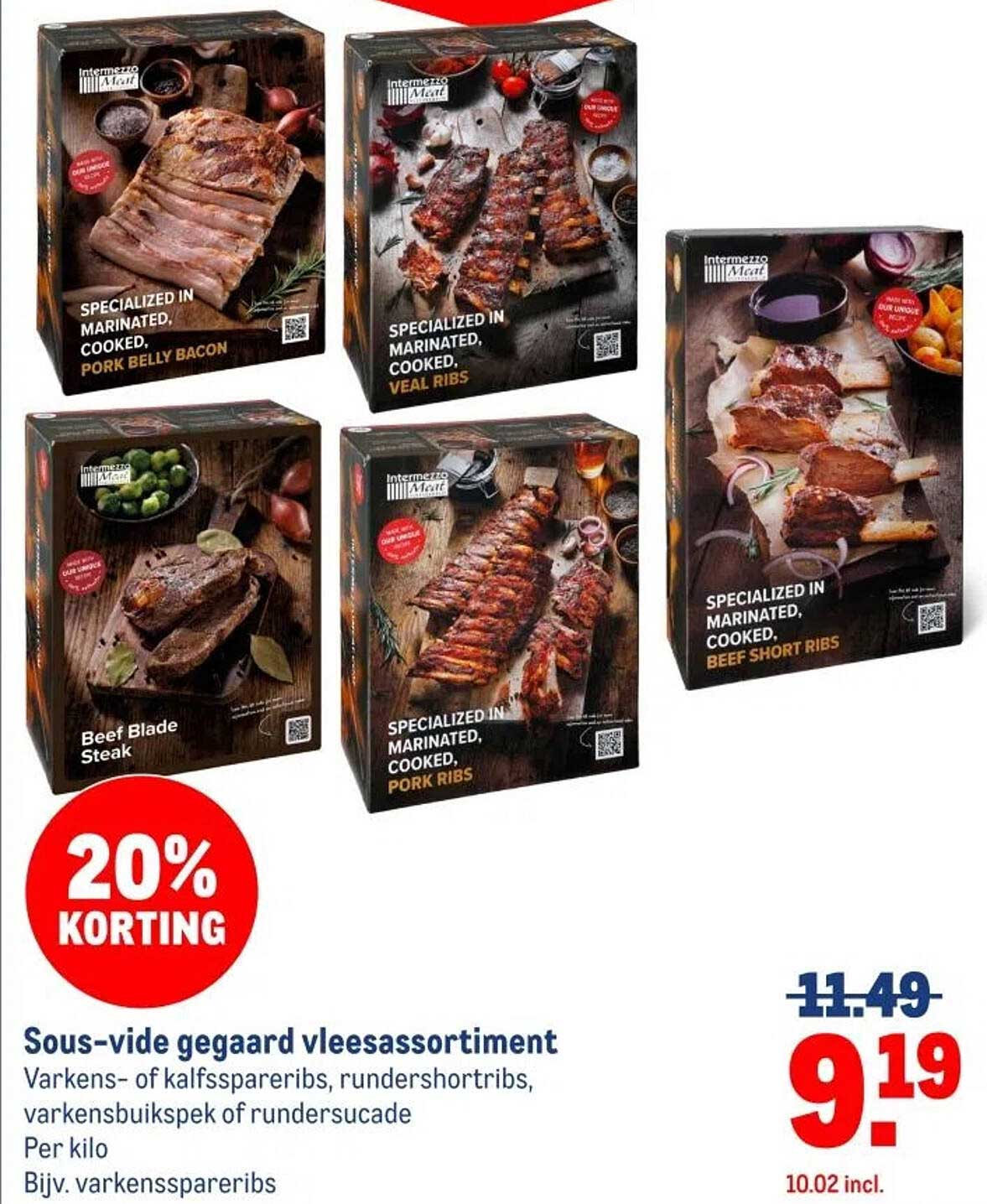 Sous-vide gegaard vleesassortiment