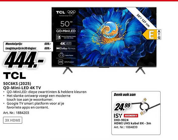 TCL 50C6KS (2025) QD-Mini-LED 4K TV