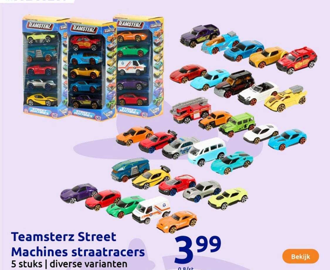 Teamsterz Street Machines straatracers 5 stuks | diverse varianten