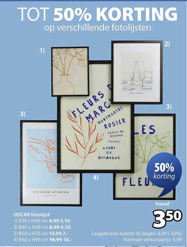 TOT 50% KORTING op verschillende fotolijsten