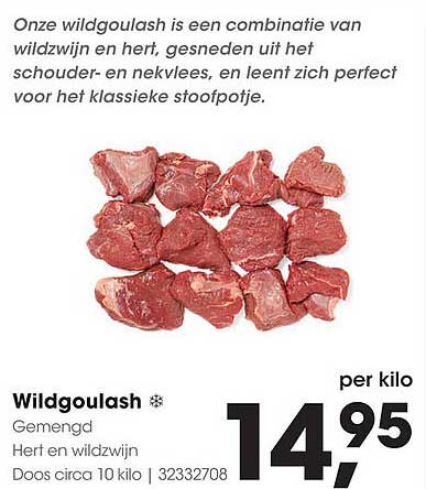 Wildgoulash - Gemengd Hert en Wildzwijn