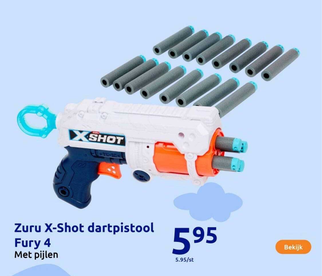 Zuru X-Shot dartpistool Fury 4 Met pijlen