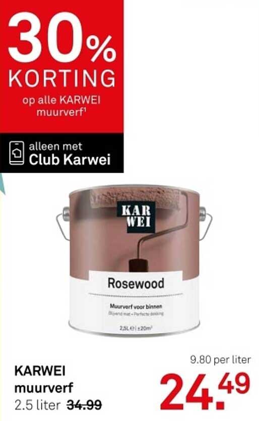 30% KORTING op alle KARWEI muurverf
