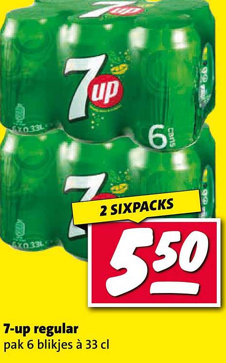 7-up regular pak 6 blikjes à 33 cl