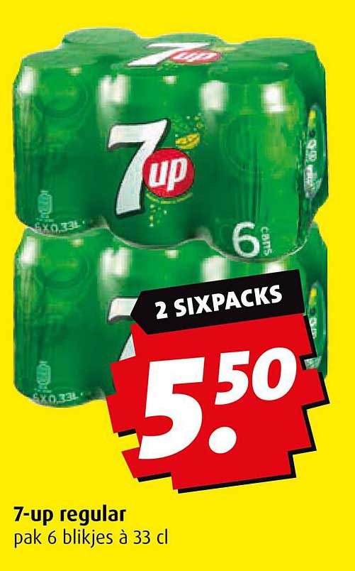 7-up regular pak 6 blikjes à 33 cl