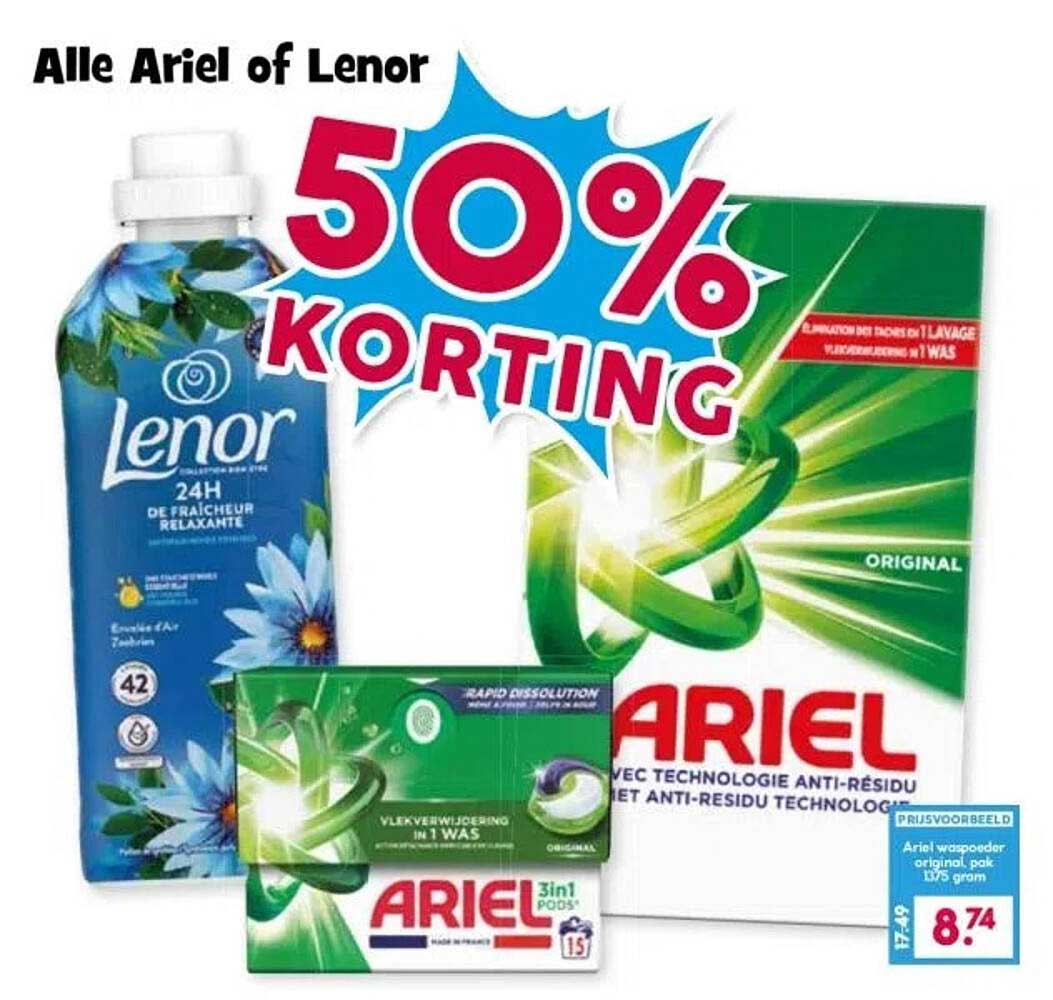 Alle Ariel of Lenor - 50% KORTING