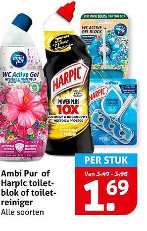 Ambi Pur of Harpic toilet-blok of toilet-reiniger Alle soorten