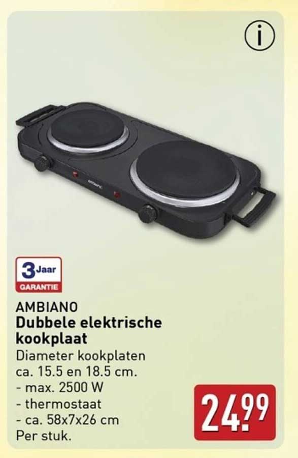 AMBIANO Dubbele elektrische kookplaat