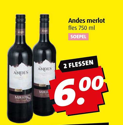 Andes merlot fles 750 ml