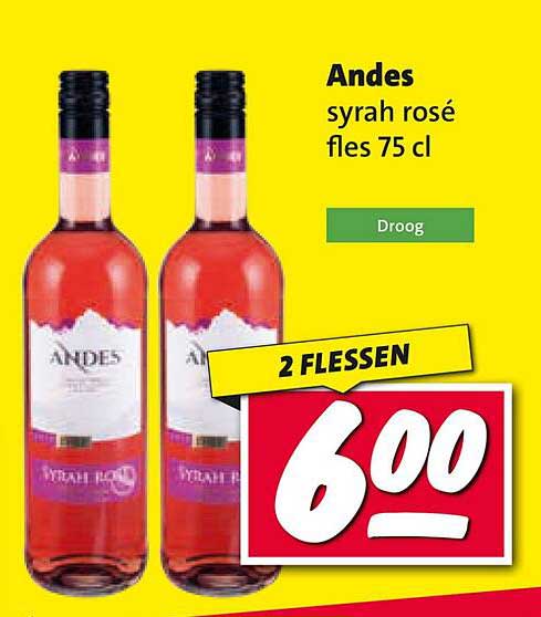 Andes syrah rosé fles 75 cl