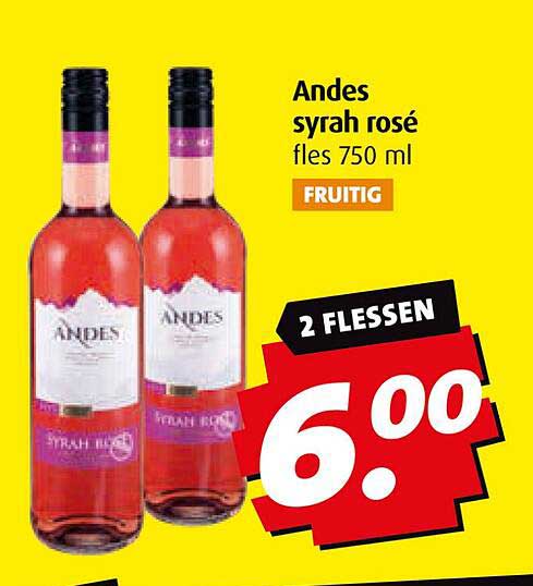Andes syrah rosé fles 750 ml