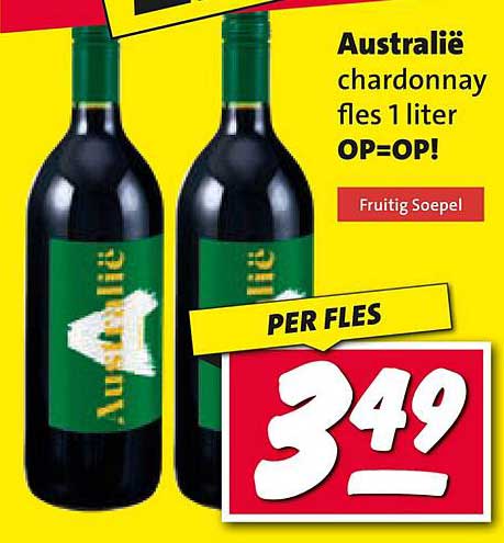 Australië chardonnay fles 1 liter