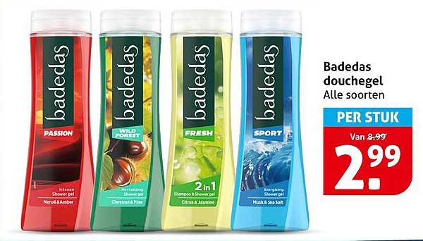 Badedas douchegel Alle soorten