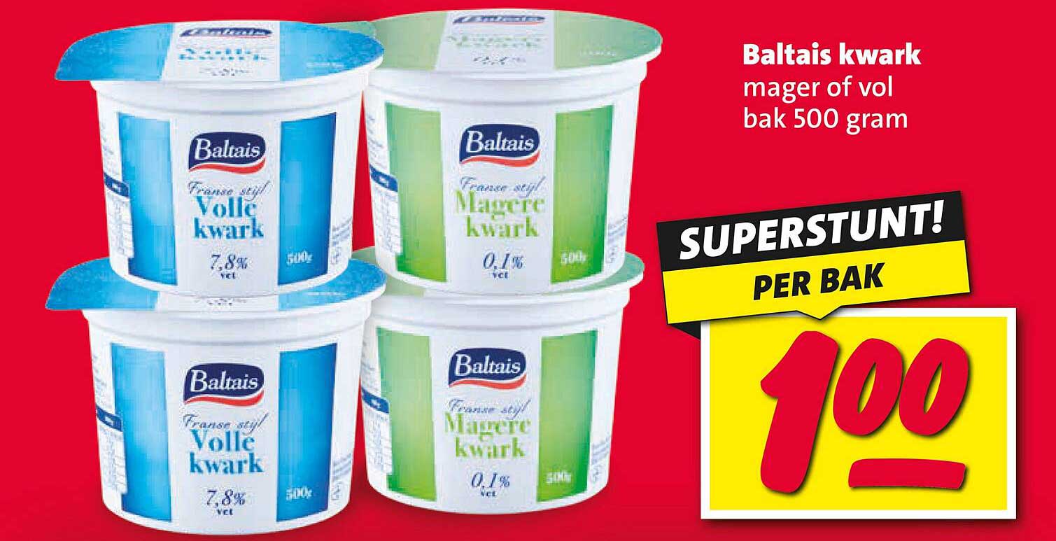 Baltais kwark mager of vol bak 500 gram