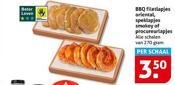 BBQ filetlapjes oriental, speklapjes smokey of procureurlapjes