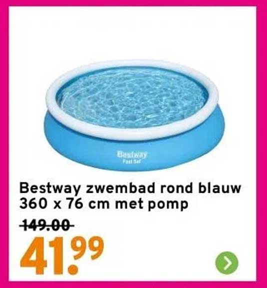 Bestway zwembad rond blauw 360 x 76 cm met pomp