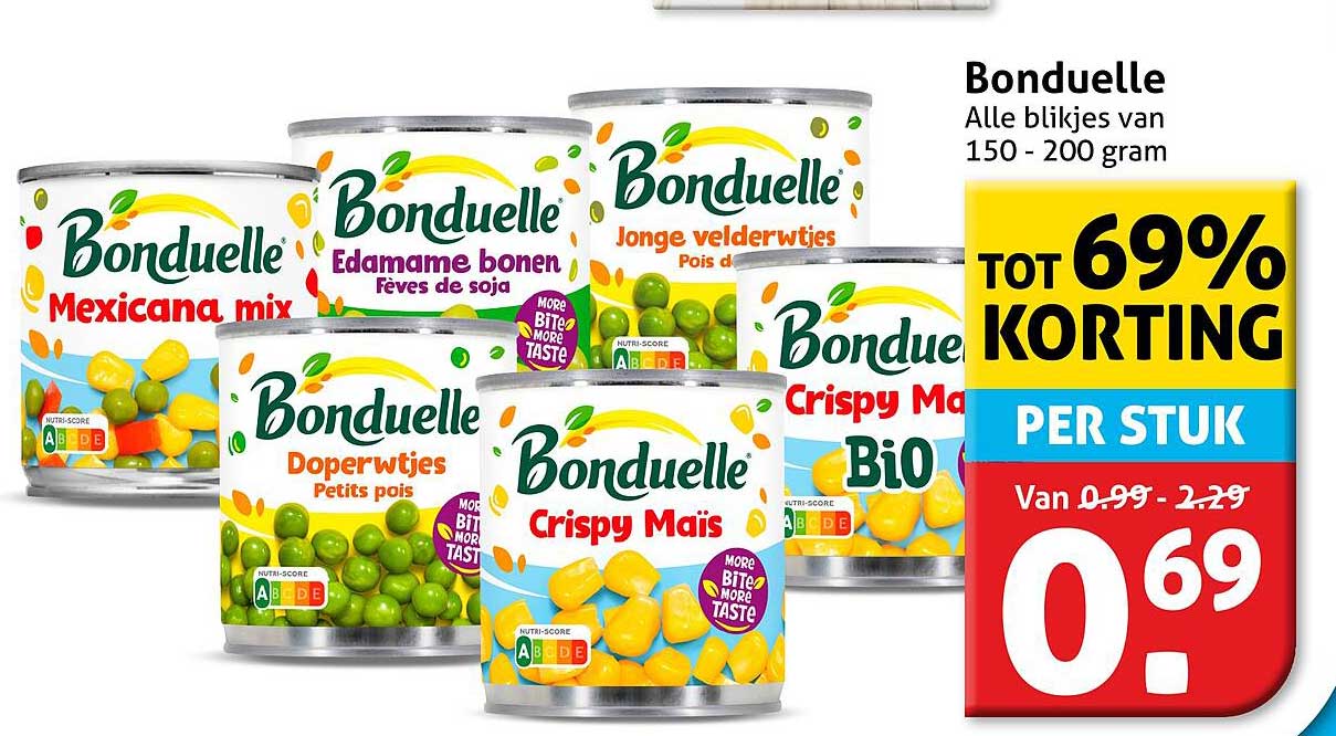 Bonduelle - Alle blikjes van 150 - 200 gram