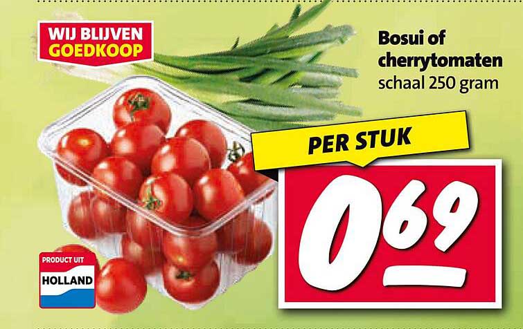 Bosui of cherrytomaten schaal 250 gram