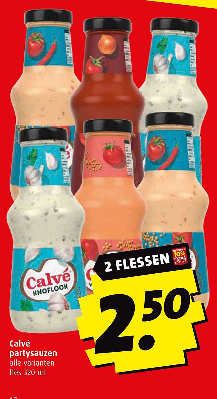 Calvé party sauzen alle varianten fles 320 ml