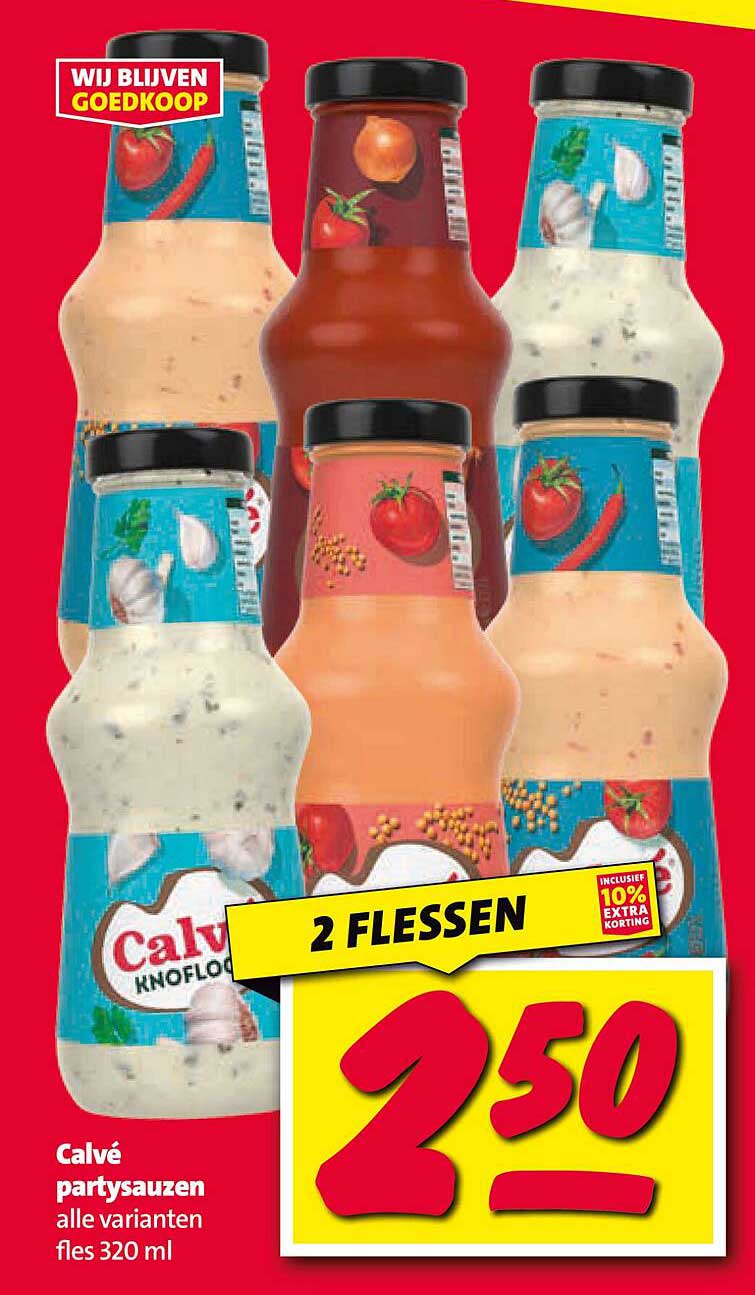 Calvé party sauzen alle varianten fles 320 ml