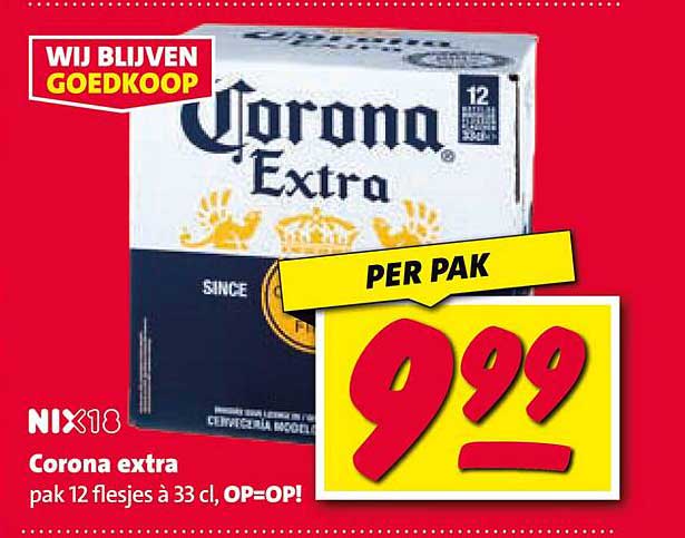 Corona extra pak 12 flesjes à 33 cl, OP=OP!