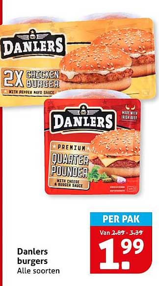 Danlers burgers Alle soorten