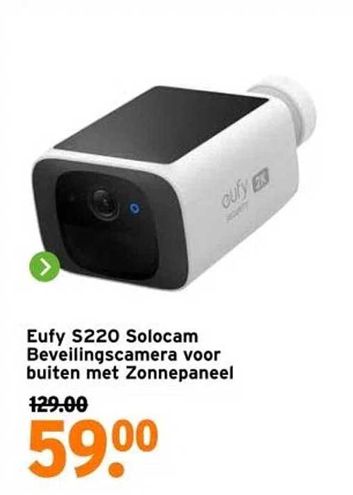 Eufy S220 Solocam Beveiligingscamera voor buiten met Zonnepaneel