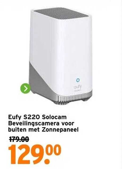 Eufy S220 Solocam Beveiligingscamera voor buiten met Zonnepaneel
