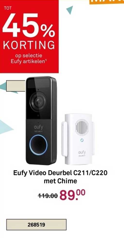 Eufy Video Deurbel C211/C220 met Chime