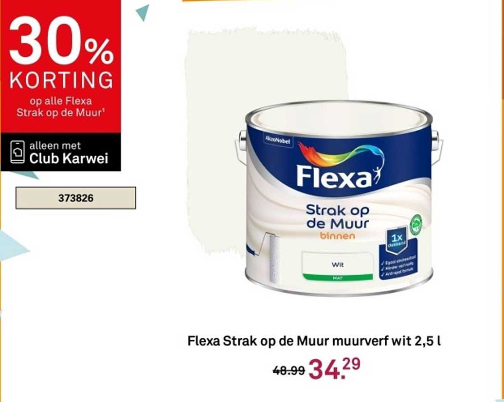Flexa Strak op de Muur muurverf wit 2,5 l