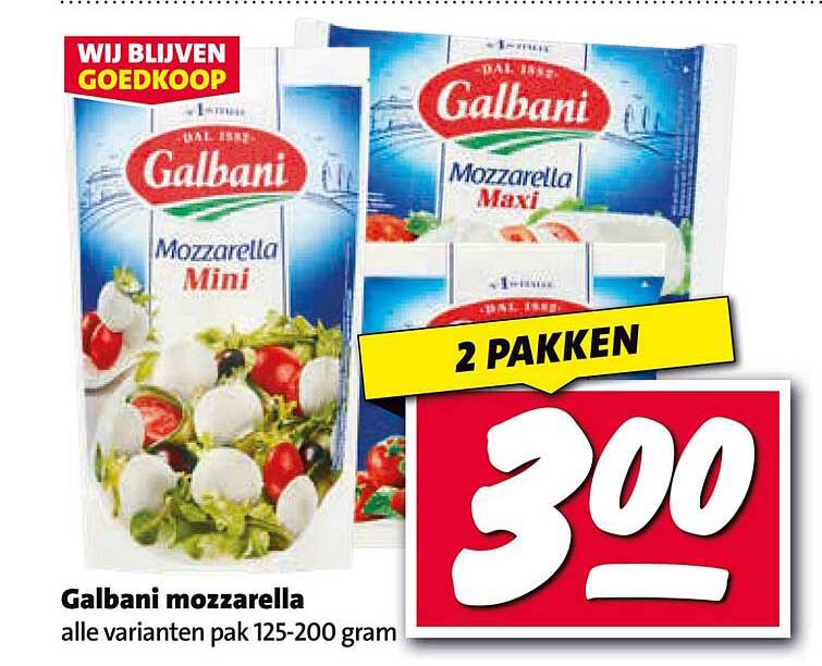Galbani mozzarella alle varianten pak 125-200 gram